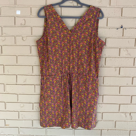Toad & Co Sunkissed Liv Romper Floral Drawstring Sleeveless Travel Casual XL - Picture 3 of 13